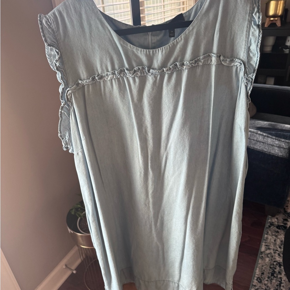 Lane Bryant Plus Size Chambray Sleeveless Sheath Dress- Size 26W